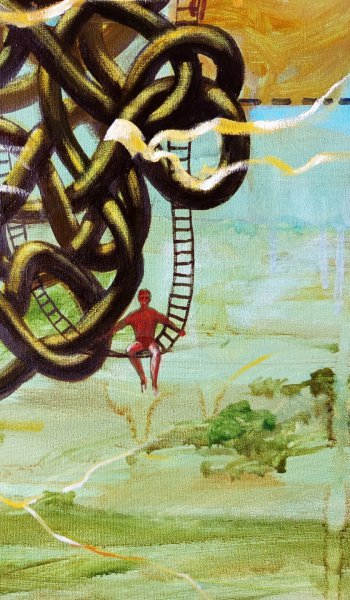 Additional view 1: Symbolism Genre Painting We fly! by painter Serhiy Roy oil canvas 