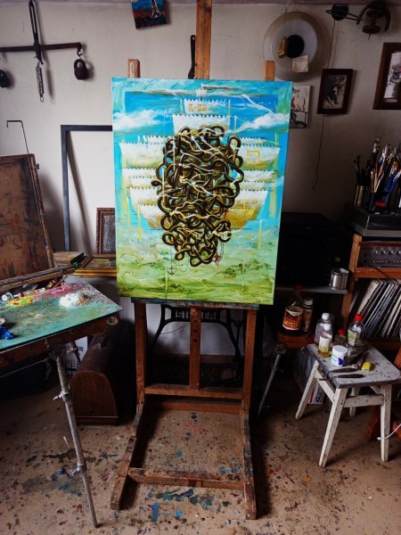 Additional view 6: Symbolism Genre Painting We fly! by painter Serhiy Roy oil canvas 