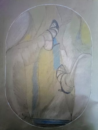 Drawing "Beyond the Threshold. Fine Arts and the Women's Movement" by illustrator roberto ferrando pencil paper at Jose Art Gallery