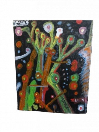 Painting "Artistic Symbiosis 01/03" by painter John Silver acrylic canvas at Jose Art Gallery