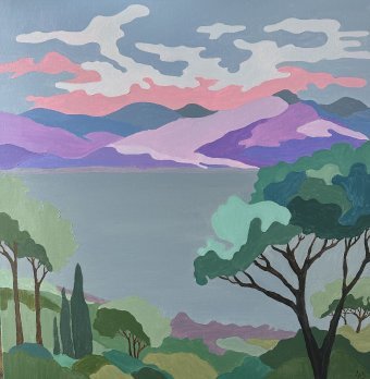 Paysage bleu