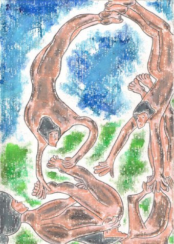 Pintura "La Danza Continúa", pintor JackMichel pastel papel en Jose Art Gallery
