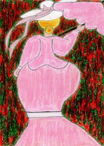 Pintura "Rose Marie se va", pintor JackMichel pastel papel en Jose Art Gallery