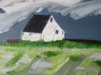 Friedlicher Spaziergang. Heiterkeit in der irischen Landschaft.