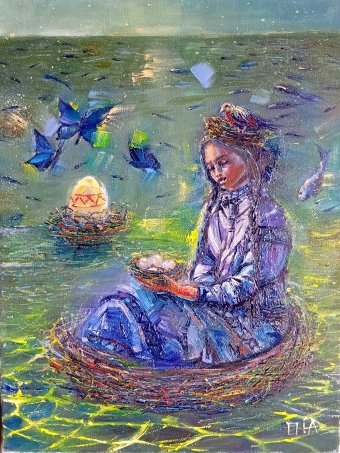 Painting "Easter Immersion" by painter Irina Dashkina oil canvas at Jose Art Gallery