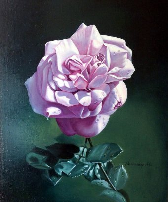 Painting "Petals of Silence" by painter Margot Reitmayer oil canvas at Jose Art Gallery
