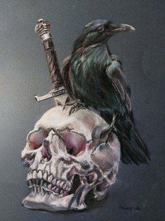 Drawing "My Pastels. Vikings Series." by illustrator Natali Diduh pastel paper at Jose Art Gallery