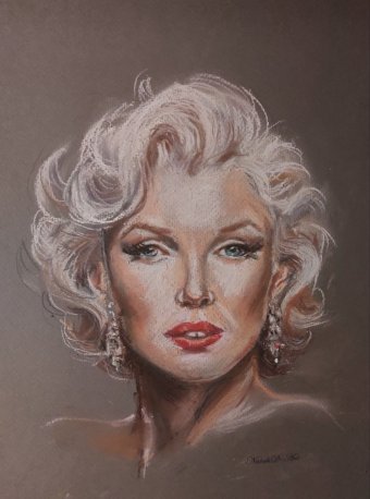 Drawing "My Marilyn Monroe Pastels" by illustrator Natali Diduh pastel paper at Jose Art Gallery