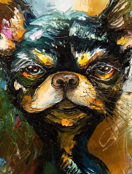 Additional view 1: Impressionism Animal Painting Little Boss by painter Liubov Kuptsova oil canvas 