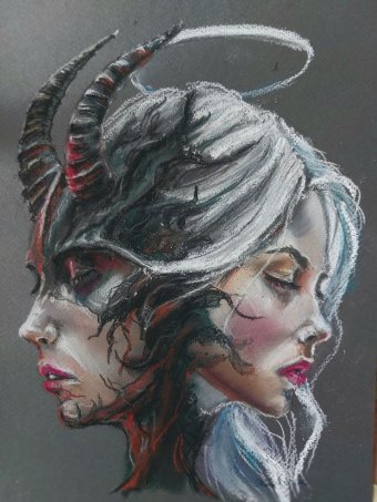 Grafika "Moje Pastele Transformacja", ilustrator Natali Diduh pastel papier w Jose Art Gallery