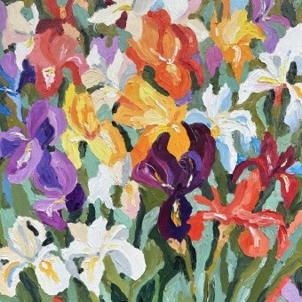 Painting "Field of irises Field of irise" by painter Irina Anis oil canvas at Jose Art Gallery