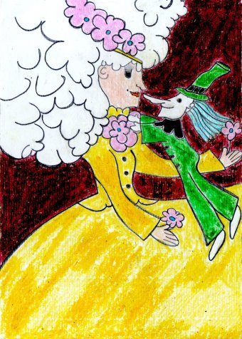 Pintura "Madame E Marionete", pintor JackMichel pastel papel en Jose Art Gallery