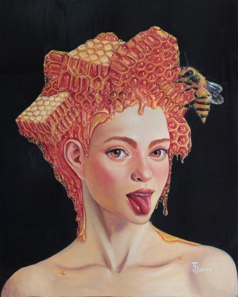 Malarstwo "Miód: Słodki pocałunek lata", malarz Tetiana Bogdanova olej płótno w Jose Art Gallery
