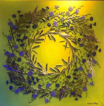 Painting "Gold fields" by painter Larisa Ruy acrylic canvas at Jose Art Gallery