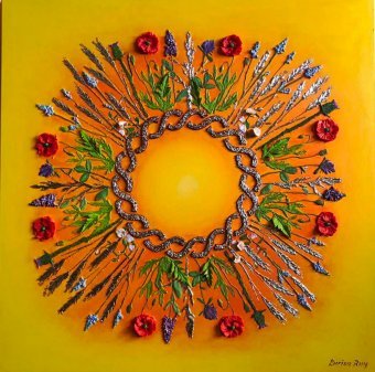 Painting "Flowers" by painter Larisa Ruy acrylic canvas at Jose Art Gallery