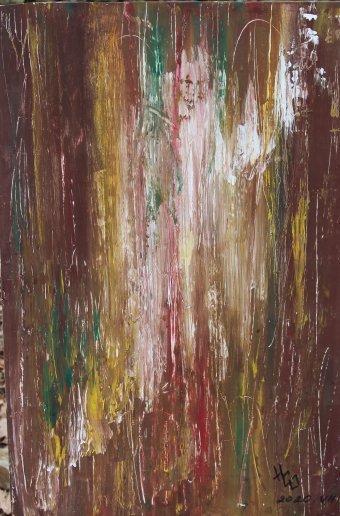 Painting "A smile from..." by painter Nazar gouache wood at Jose Art Gallery
