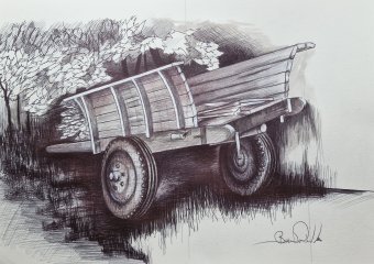 Графика "Телега (набросок)", иллюстратор bernardino авторучка бумага в Jose Art Gallery