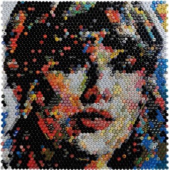 Icône de Taylor Swift en capsules de bouteilles