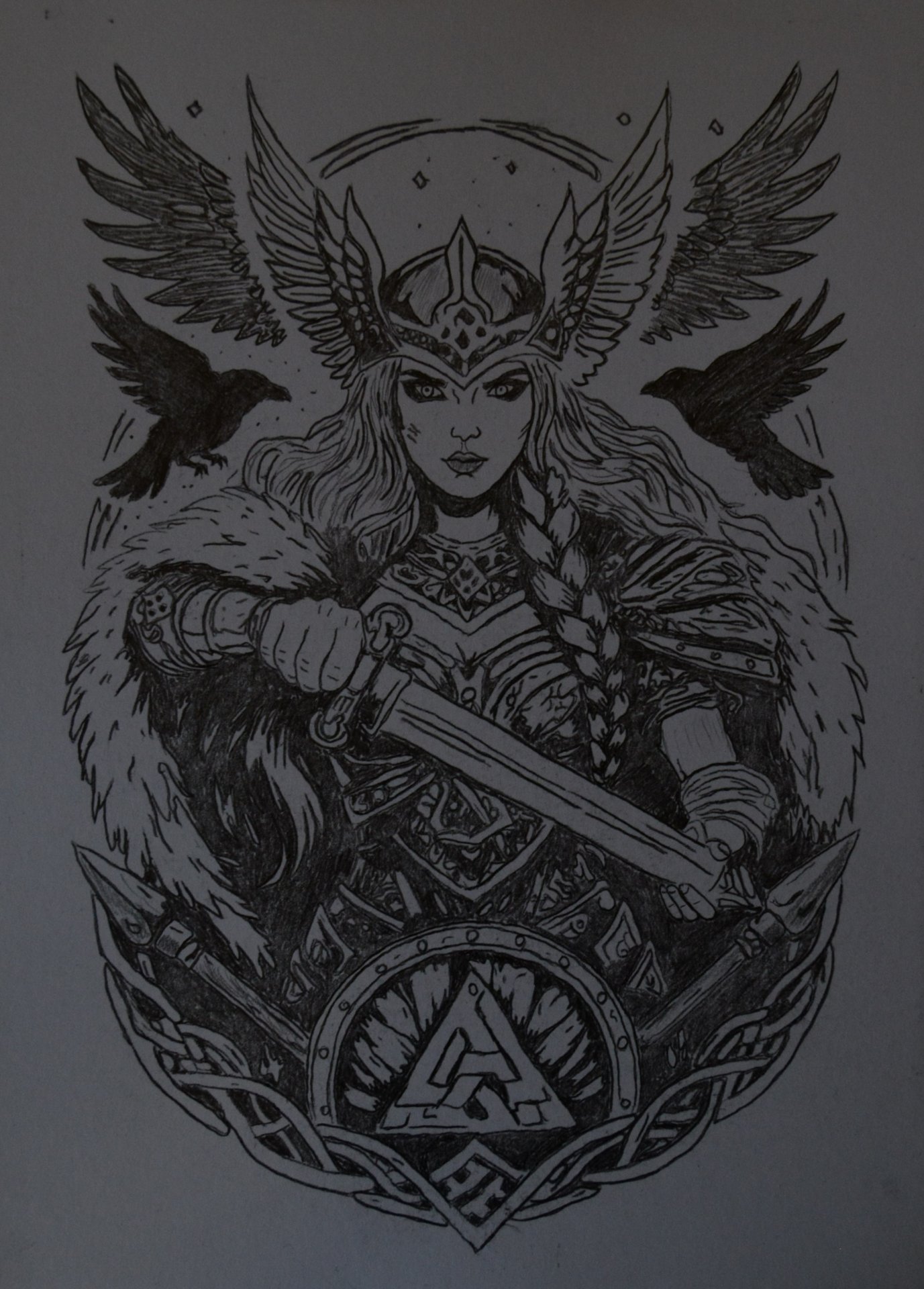 Valkyrie Drawing - Temnyy - Jose Art Gallery