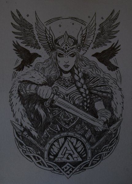 Valkyrie Drawing - Temnyy - Jose Art Gallery