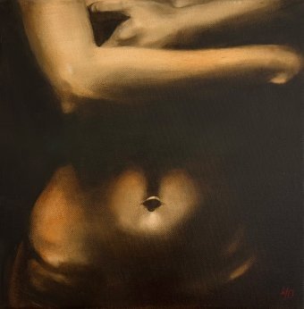 Painting "Intimate Nude in Warm Earth Tones" by painter Julia Shilo oil canvas at Jose Art Gallery