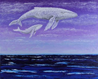 Painting "Cloudy whales" by painter Andriy Klishyn oil canvas at Jose Art Gallery