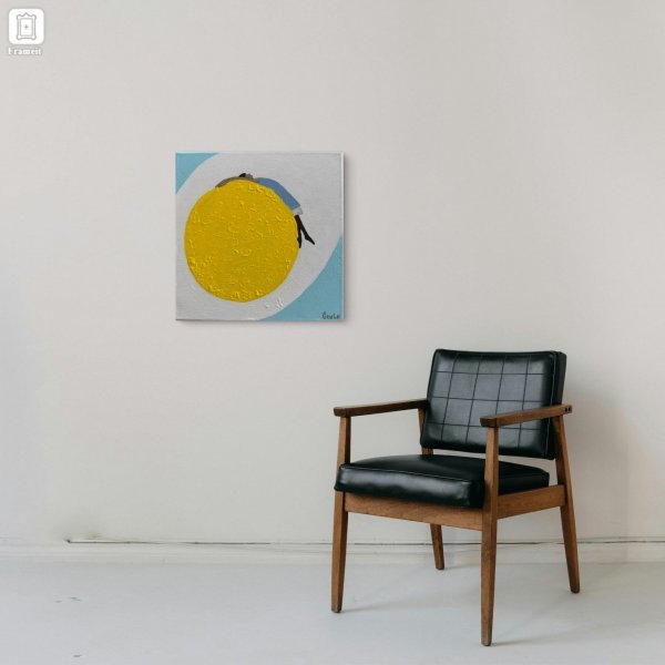 Additional view 2: Minimalism Interior Painting Sunny Side by painter Geula acrylic canvas 