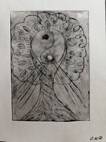 Grafica "Albero della Vita. Uno Sguardo dal Cuore della Natura", illustratore Hope guazzo carta alla Jose Art Gallery