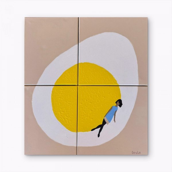 Additional view 2: Minimalism Interior Painting Following the Light II by painter Geula acrylic canvas 