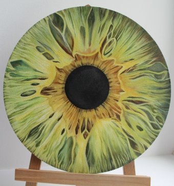 Drawing "Eye" by illustrator Anna Solodovnikova acrylic cardboard at Jose Art Gallery
