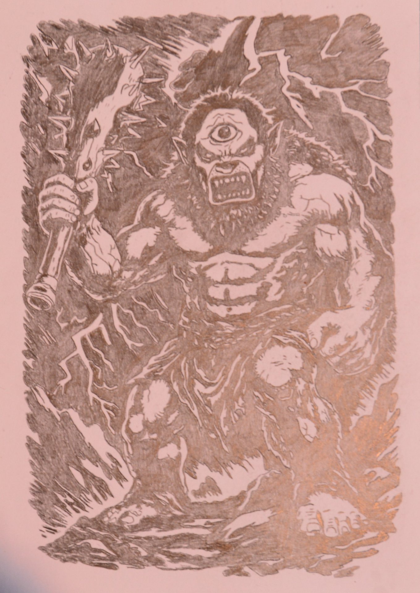 Cyclops Drawing - Temnyy - Jose Art Gallery