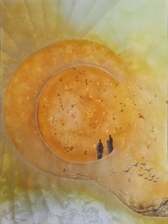 Graphik "Der Weg", illustrator Iryna Baranova Tusche Papier in der Jose Art Gallery