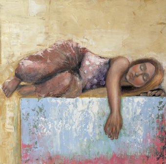 Peinture "Monde de rêves et de tendresse", peintre Sveta Makarenko huile toile à la Jose Art Gallery
