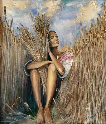 Peinture "L'amour pour la liberté. Oreilles d'été", peintre Sveta Makarenko huile toile à la Jose Art Gallery