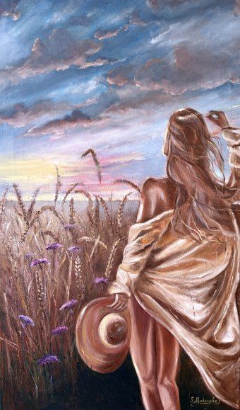Peinture "Lumière du soleil du soir", peintre Sveta Makarenko huile toile à la Jose Art Gallery