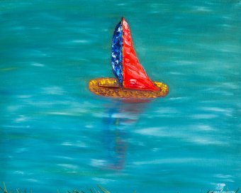 Painting "Buoy" by painter Lora Paulava oil canvas at Jose Art Gallery