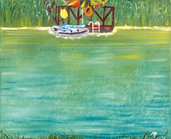 Painting "Pier" by painter Lora Paulava oil canvas at Jose Art Gallery