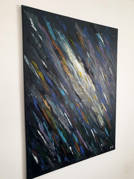 Additional view 2: Contemporary Art Landscape Painting Through the Storm | 002/08 by painter Eddie Davidov acrylic canvas 