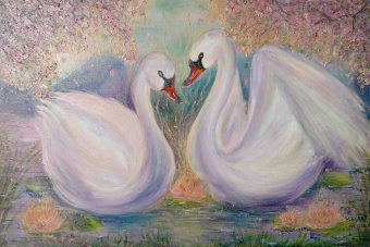 Malerei "Die Stille Verbindung", maler/-in Aurelia Givalanti Öl Leinwand in der Jose Art Gallery