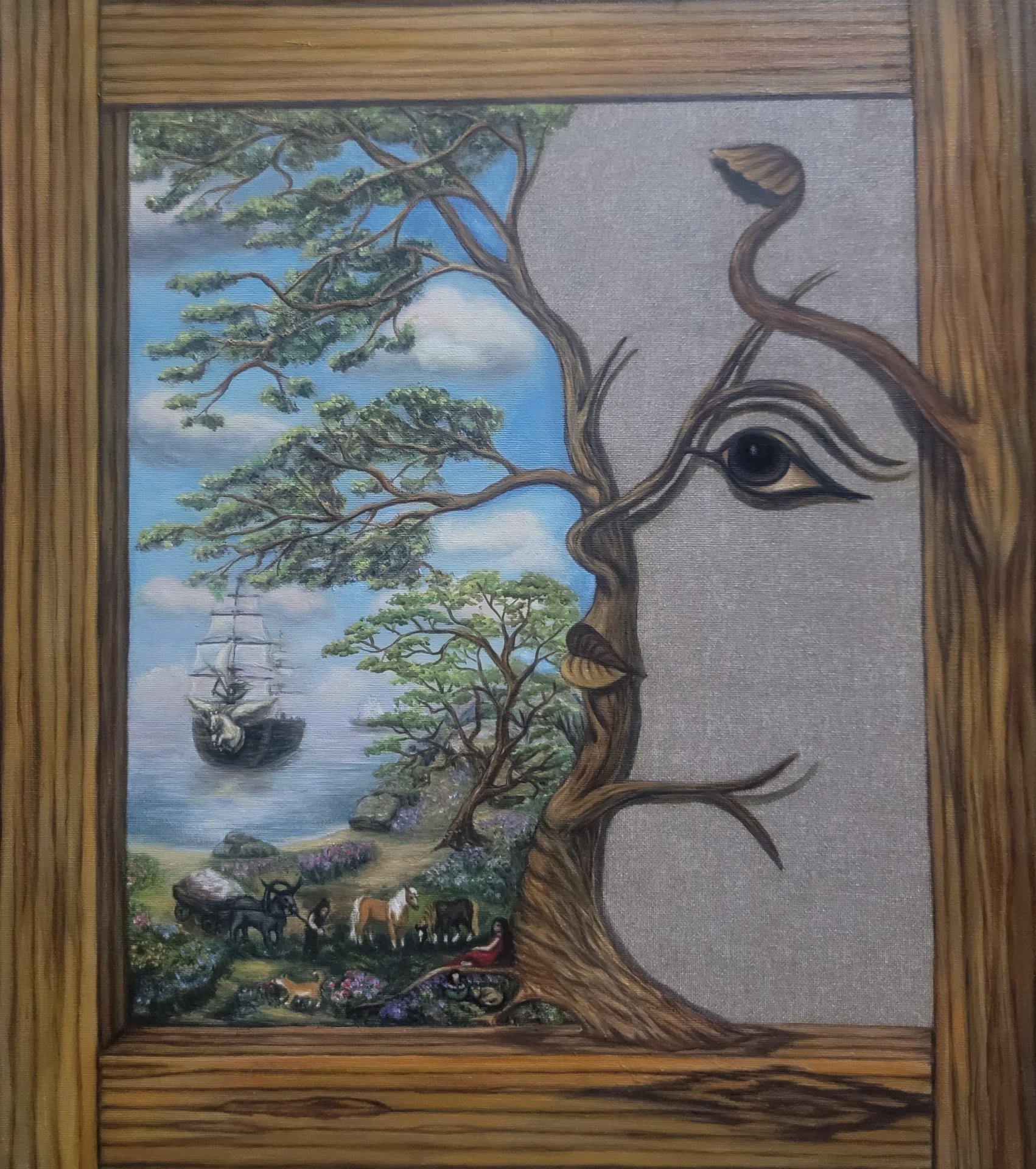 Wooden frame Drawing - Olesya Novik - Jose Art Gallery