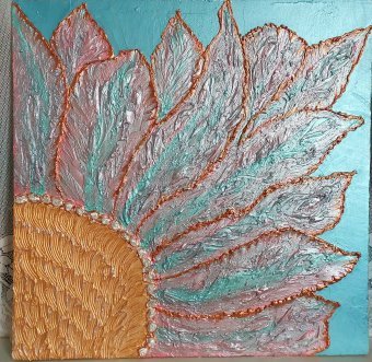 Sculpture "Fairytale Sunflower" by sculptor Julia Tsebriak Mixed method at Jose Art Gallery
