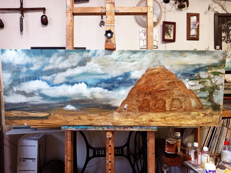 Additional view 6: Symbolism History Painting Passing through Babylon. by painter Serhiy Roy oil canvas 