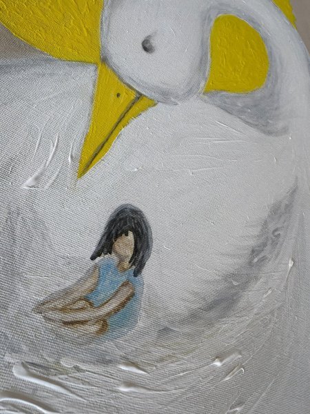 Additional view 7: Minimalism Interior Painting The Silence of the Goose by painter Geula acrylic canvas 