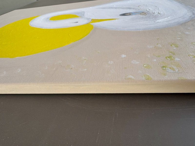 Additional view 9: Minimalism Interior Painting The Silence of the Goose by painter Geula acrylic canvas 