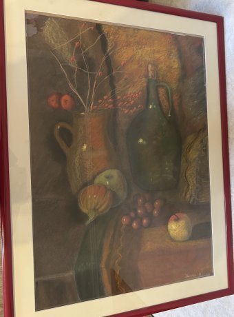 Graphik "Der Herbst ist da: der Wert der einfachen Dinge", illustrator Miroslava Shimko Sanguine und Pastell Papier in der Jose Art Gallery