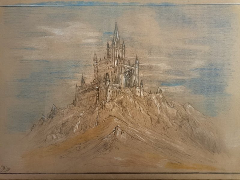 Throne of the Wind: Silver Peaks and Spires Drawing - roberto ferrando