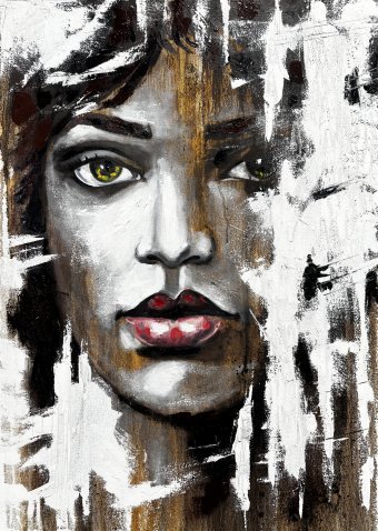 Painting "Ri: A Gaze That Speaks of the Soul" by painter Mykola Havryliuk oil fabric at Jose Art Gallery