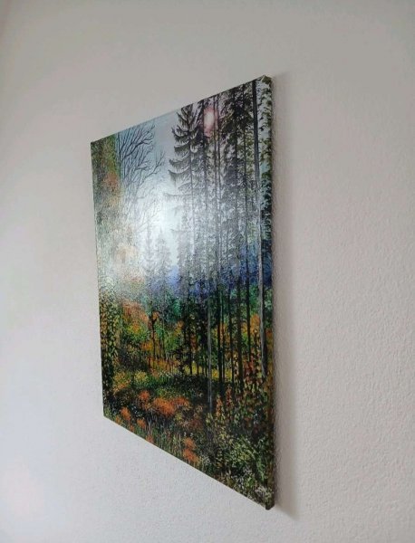 Additional view 2: Realism Landscape Painting Autumn forest in Schiederweiher by painter Valentin Kern acrylic canvas 