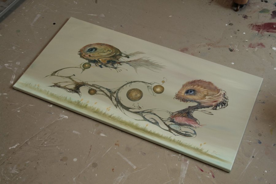 Additional view 7: Surrealism Animal Painting Surveyors by painter Ed Schaap oil canvas 