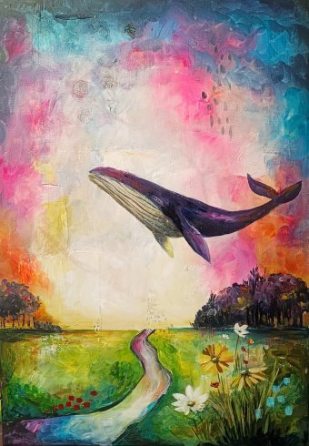 Pittura "Tra Terra e Cielo", pittore Evgenia Smirnova acrilico tela alla Jose Art Gallery